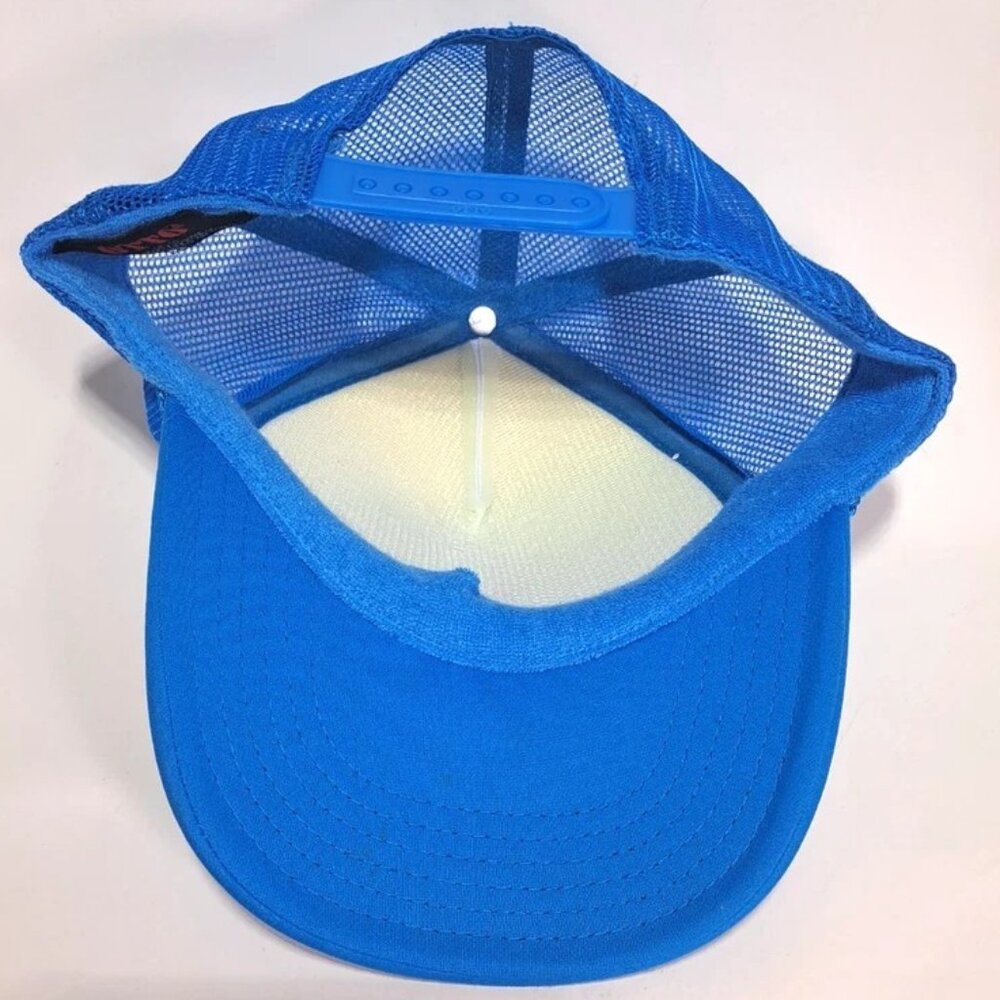 Otto Cap CW Snapback Adjustable Trucker Hat White/Blue Unisex Foam Crown Rope - Picture 8 of 9